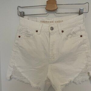 White Super High Rise Mom Short